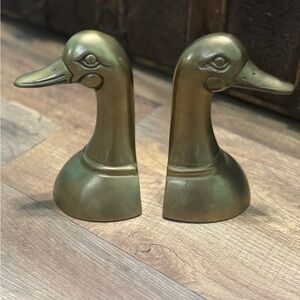 Cast Brass Duck Bookends